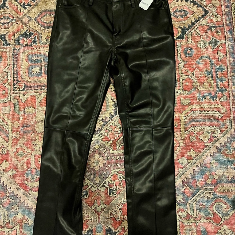 Free People Leather Jeans